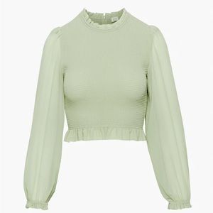 Aritzia Wilfred Tempest Blouse - Pastel Sage Green